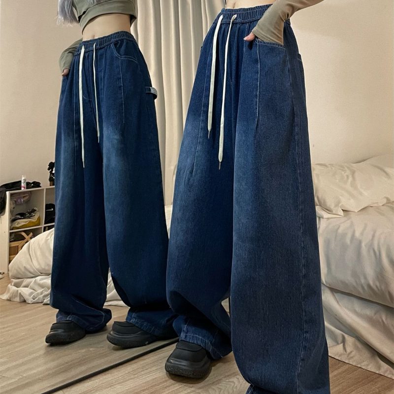 Loose denim pants